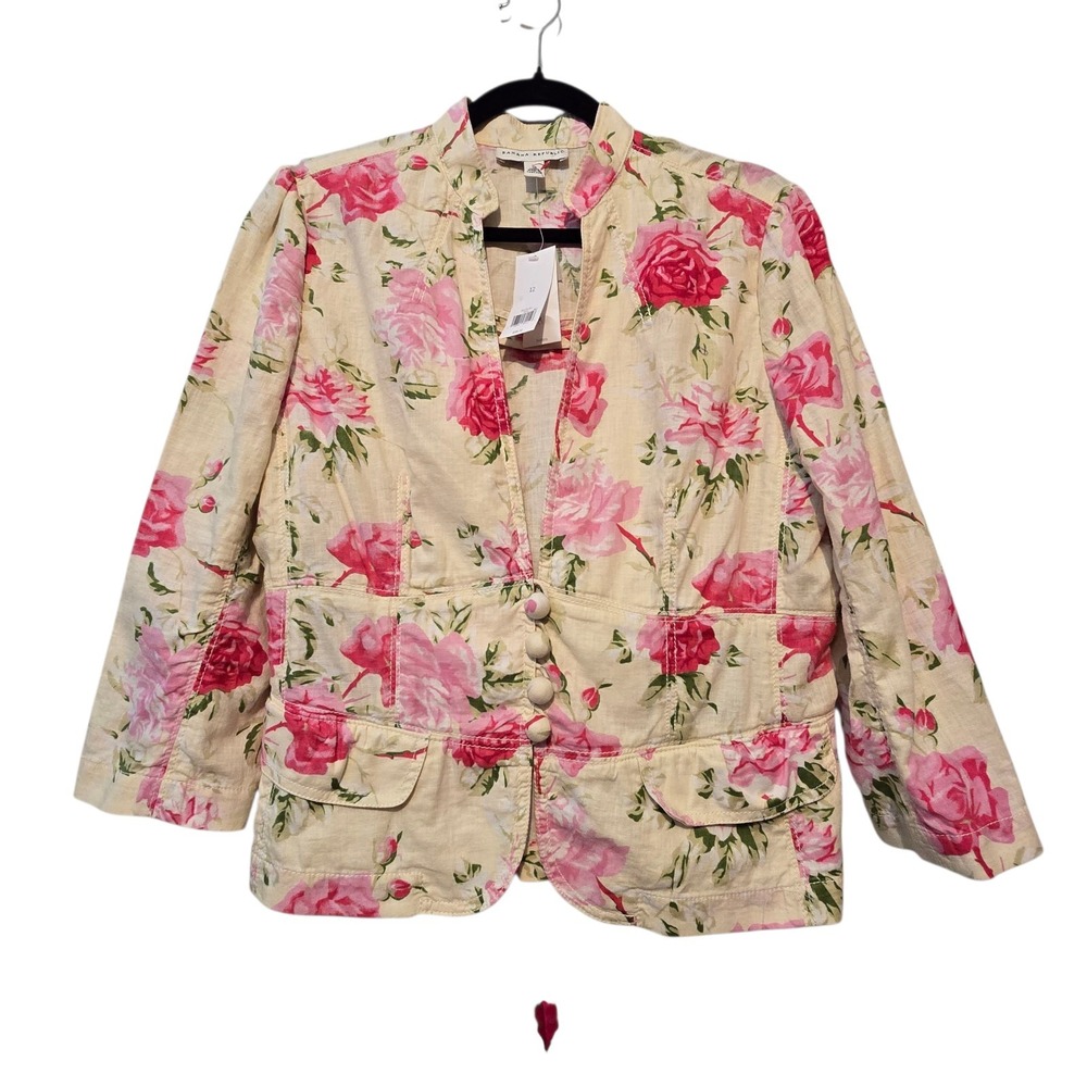 Banana Republic NWT Floral Jacket Blazer Women 10 Boho Cottage Feminine Coquette